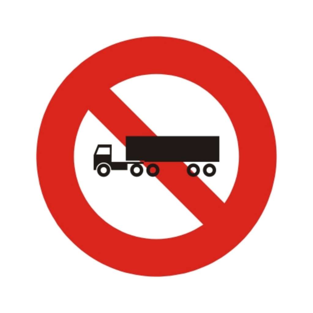 禁止聯結車進入 (禁5)-禁制標誌牌類-標 誌 牌