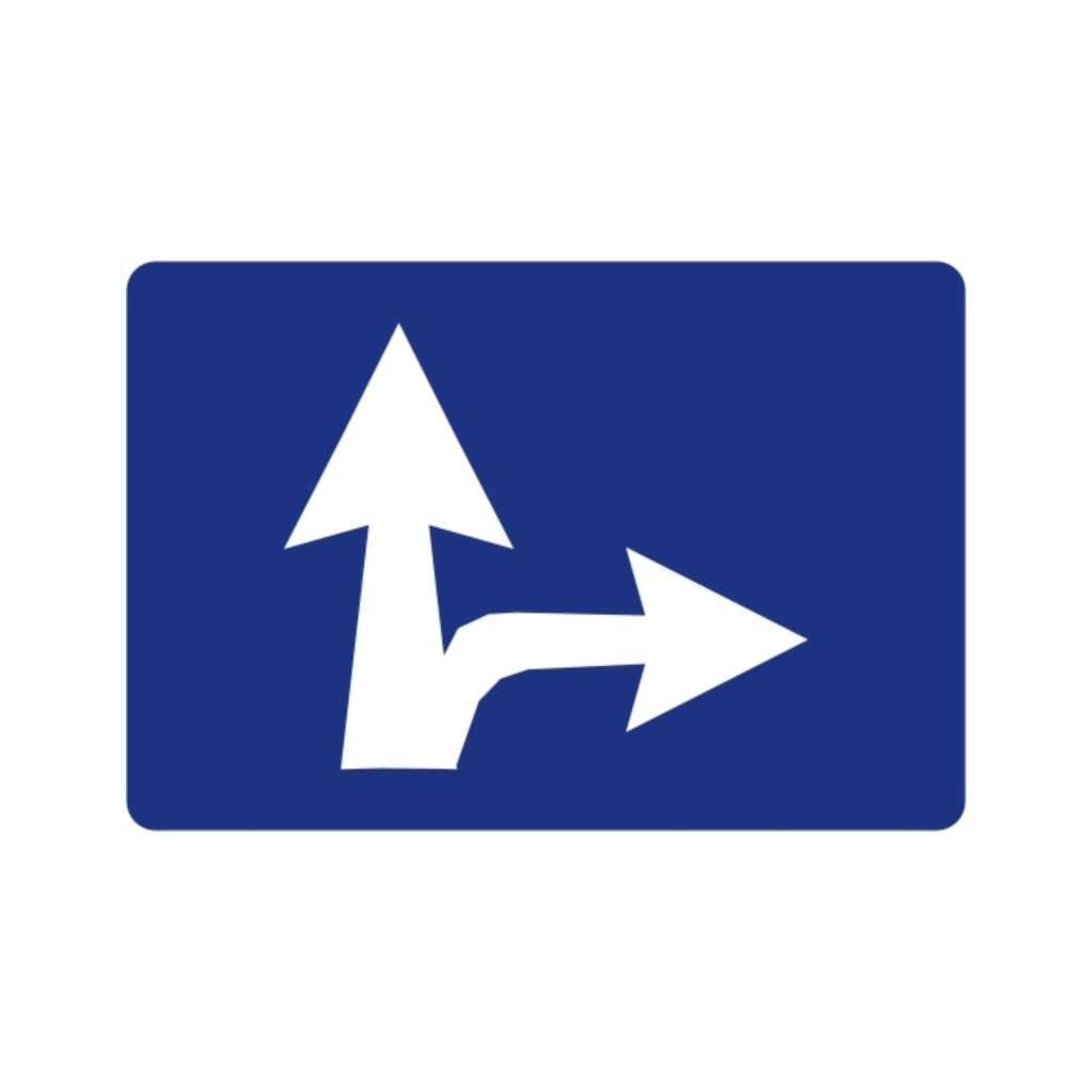 車道僅准直行-右轉通行用 (遵14)-遵行標誌牌類-標 誌 牌