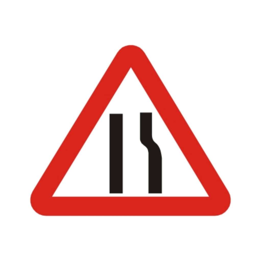  右道縮減 (警8)-警告標誌牌類-標 誌 牌