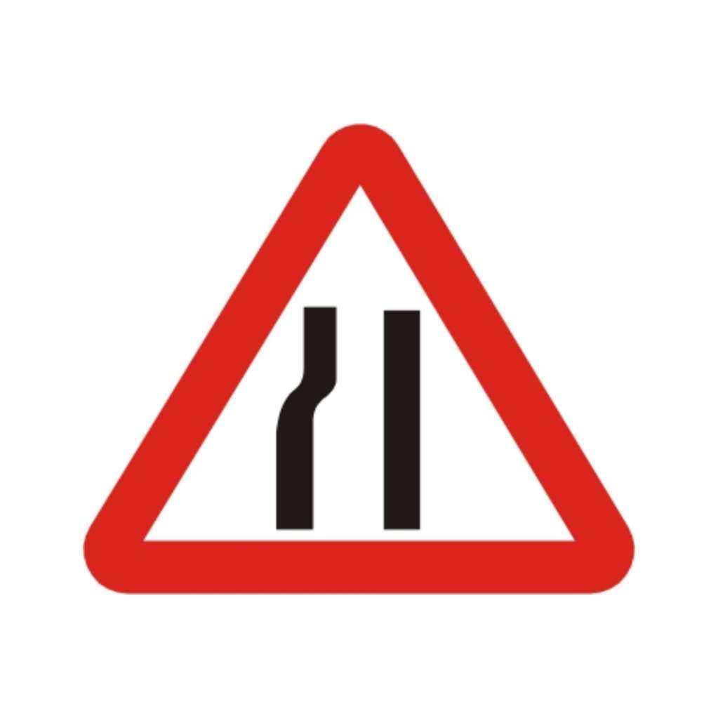  左道縮減 (警9)-警告標誌牌類-標 誌 牌